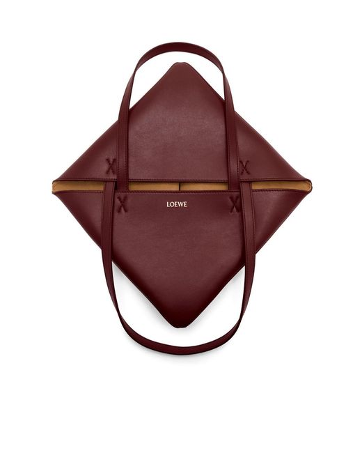 Loewe Red Puzzle Fold Tote Bag