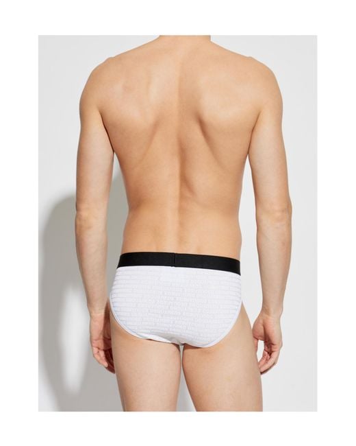 DSquared² White Logo Briefs for men