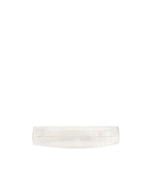 Giorgio Armani White Hook Buckle Satin Belly Belt for men