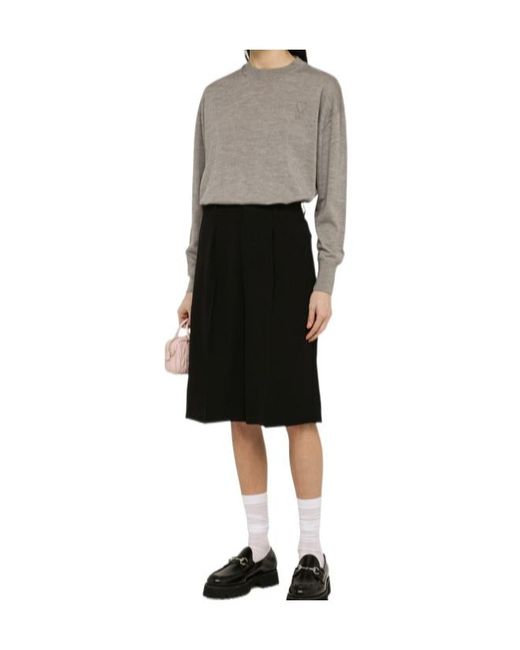 AMI Gray Ami De Coeur Wool Jumper