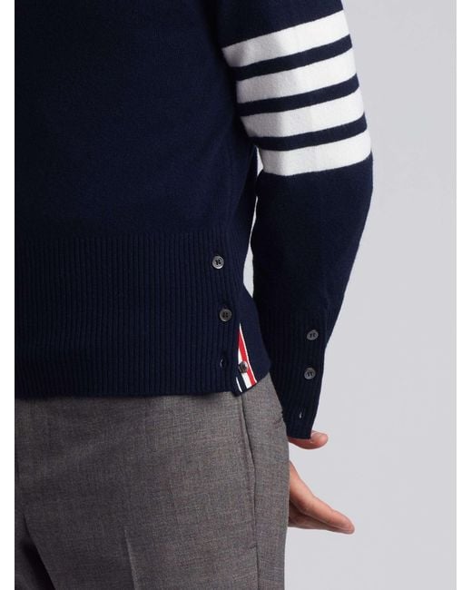 Thom Browne Blue Bar Knitted Jumper for men