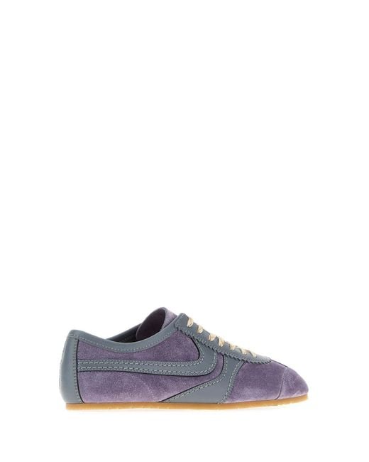 Dries Van Noten Multicolor Lilac Suede Sneakers