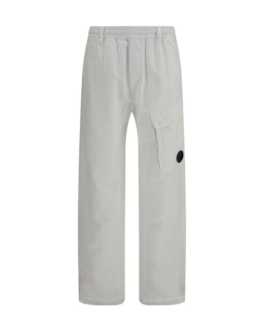 C P Company Gray Boxy Lens Cargo Pants for men