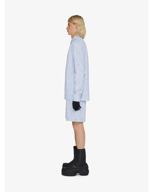 Givenchy Blue Striped Bermuda Shorts for men