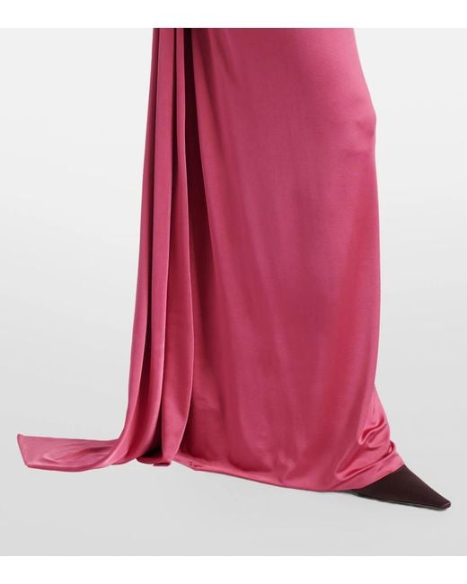 Victoria Beckham Red Draped Jersey Gown