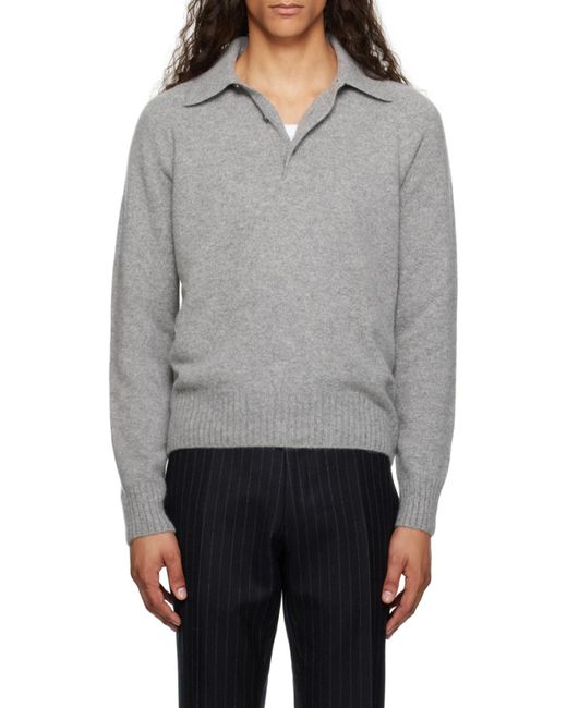 Tom Ford Gray Long-Sleeved Seamless Polo Shirt for men