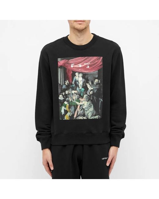 Off-White c/o Virgil Abloh Black Caravaggio Painting Long-Sleeve Sweatshirt for men