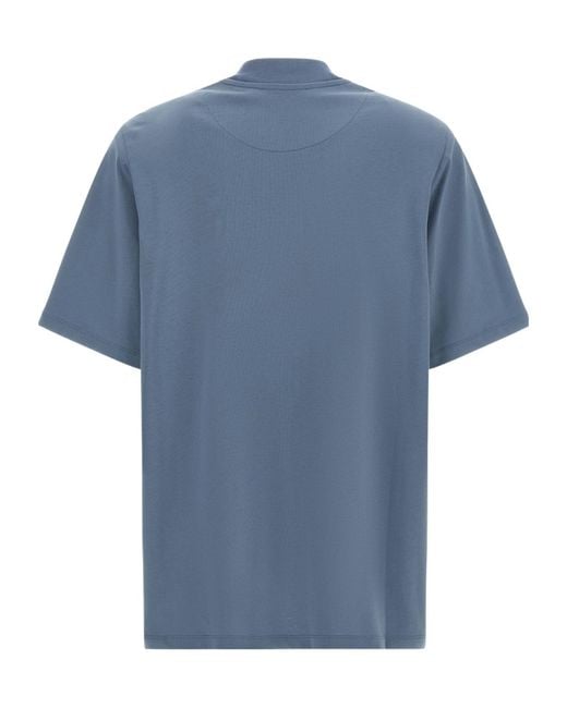 The Attico Blue Mock-Neck T-Shirt