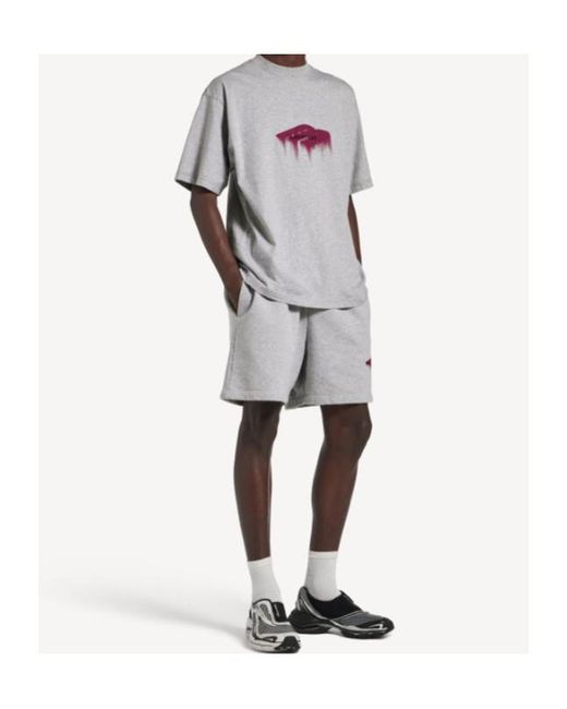 Balenciaga Gray Wet Brush Medium Fit T-Shirt for men