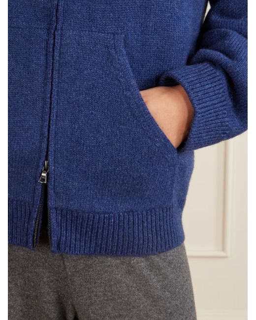 The Elder Statesman Blue Canyon Cashmere Zip-Up Hoodie