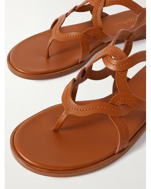 Gianvito Rossi Brown Amalfi Knitted Flat Sandals