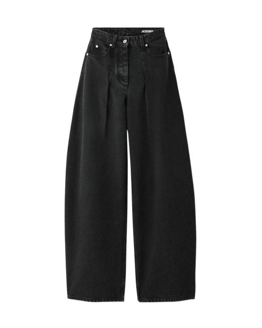 Jacquemus Black High Rise Curved Leg Jeans