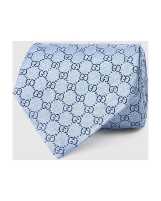 Gucci Blue Gg Pattern Tie for men