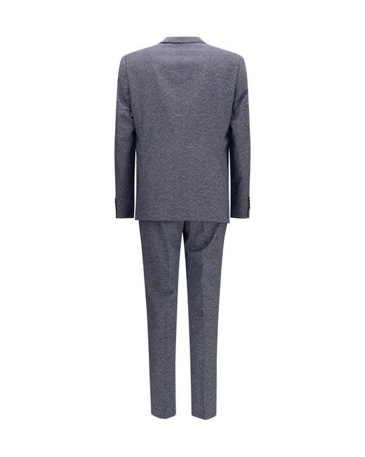 Boss Blue Pinstriped Regular-Fit Suit for men