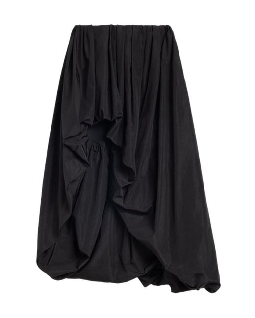 Jil Sander Black Asymmetric Draped Skirt