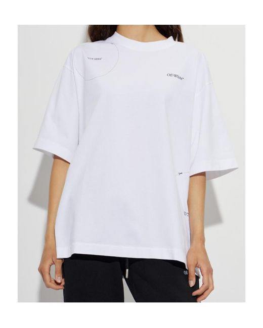 Off-White c/o Virgil Abloh White Cut Here T-Shirt for men