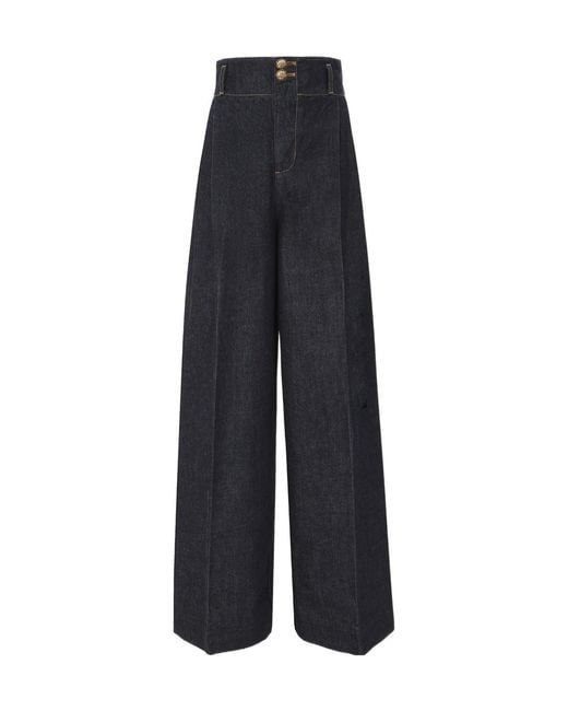 Zimmermann Blue Hypnotic Denim Tailored Pants
