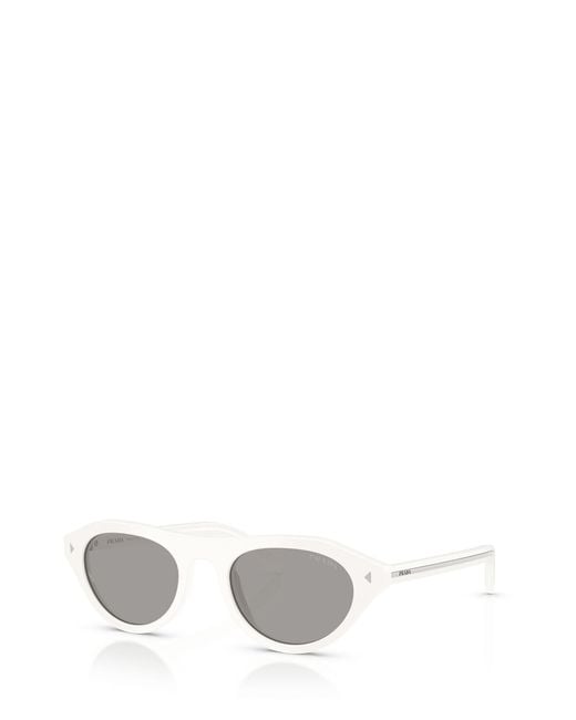 Prada White Eyewear Cat-Eye Frame Sunglasses