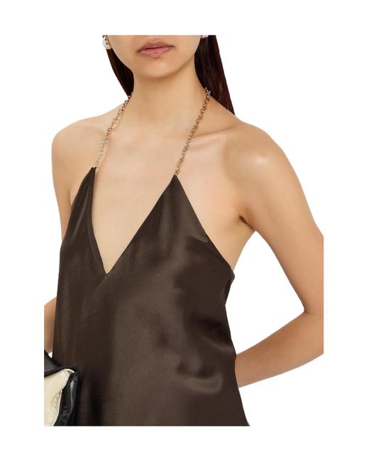 Sportmax Brown Chain Satin Top