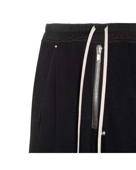 Rick Owens Black Drawstring Wide-Leg Pants for men
