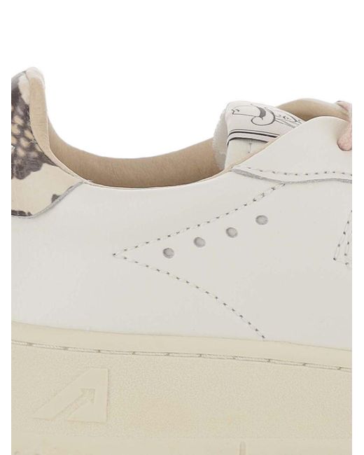 Autry White Textured Heel Low-Top Sneakers