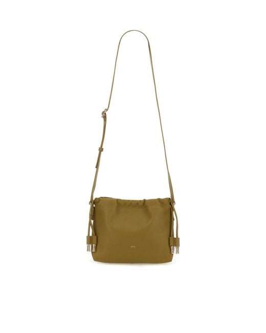A.P.C. Metallic Ninon Logo Embossed Mini Shoulder Bag