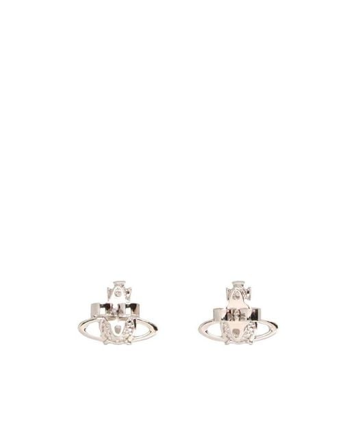 Vivienne Westwood White Logo Earrings