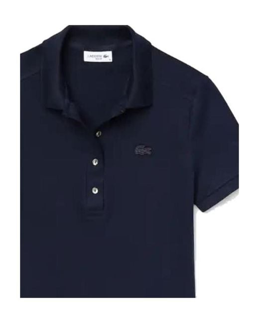 Lacoste Blue L.12.D Slim Fit Stretch Mini Piqué Polo Shirt