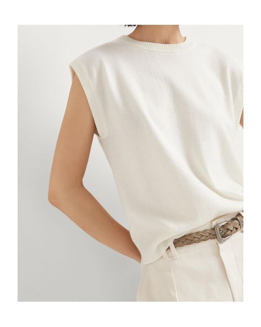 Brunello Cucinelli White Monili-Detail Vest