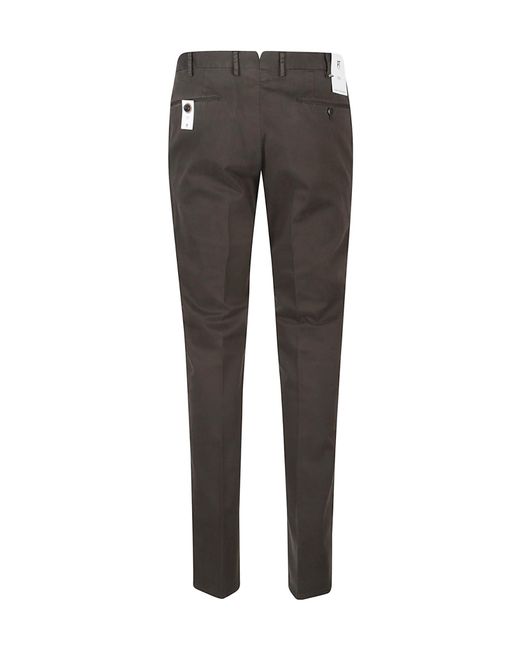 Pt Pantaloni Gray Cotton Straight-Leg Trousers for men