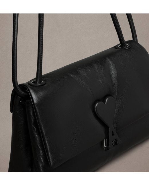 AMI Black Ami Voulez Vous Shoulder Bag for men