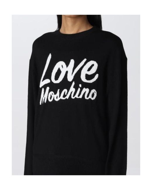 Moschino Black Logo Round-Neck Sweater