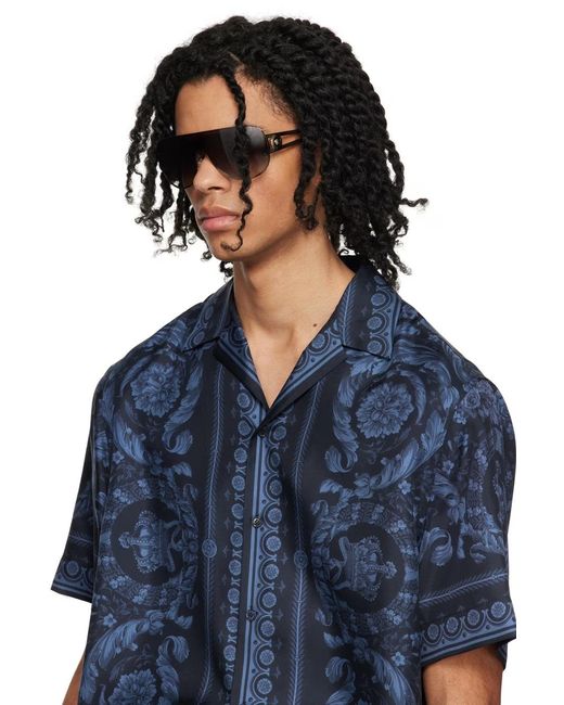 Versace Multicolor Logo Pattern Sunglasses for men