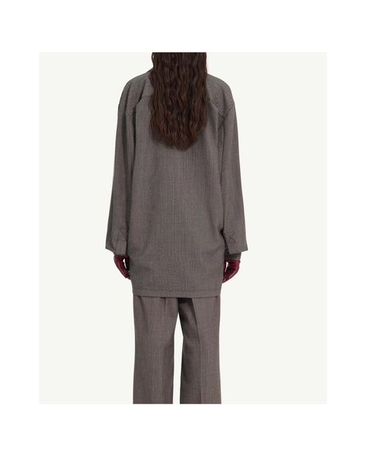 MM6 by Maison Margiela Gray Tweed Shirt Dress