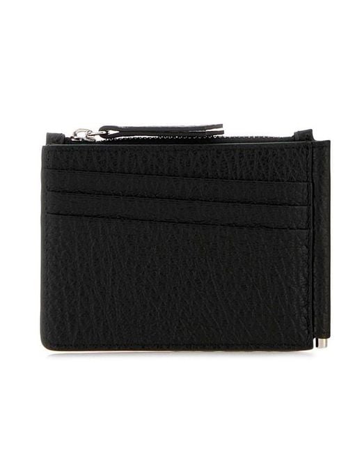Maison Margiela Black Four Stitches Leather Wallet for men