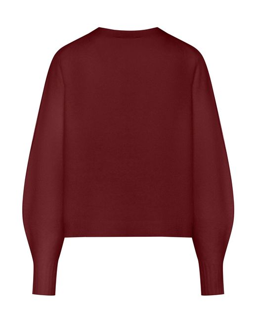 Max Mara Red Crewneck Long-Sleeved Jumper