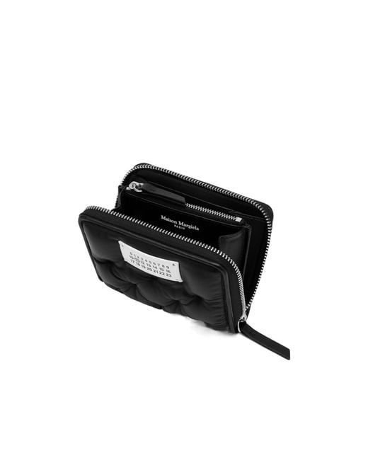 Maison Margiela Black Numbers-Motif Zipped Padded Wallet for men