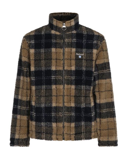 Barbour Black Checked Zipped Jacket for men