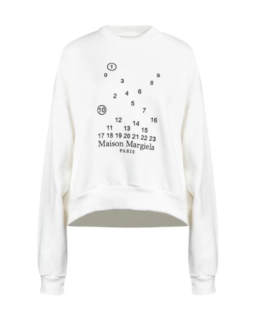 Maison Margiela White Plain Colour Sweatshirt