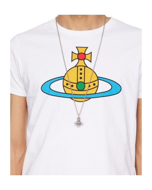 Vivienne Westwood White Orb Pendant Necklace for men