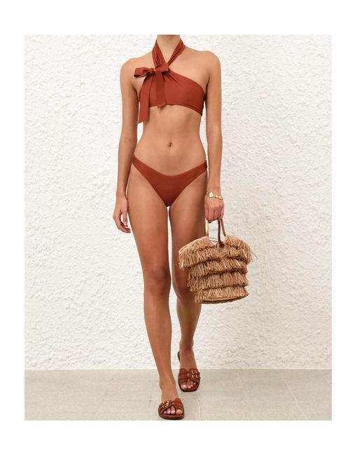 Zimmermann Red Awaken Tie Neck Bikini