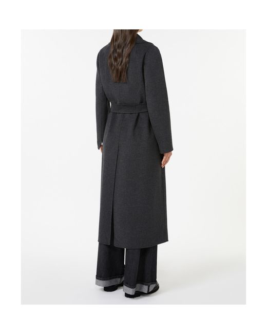 Max Mara Black 'S Poldo Belted Long-Sleeved Coat