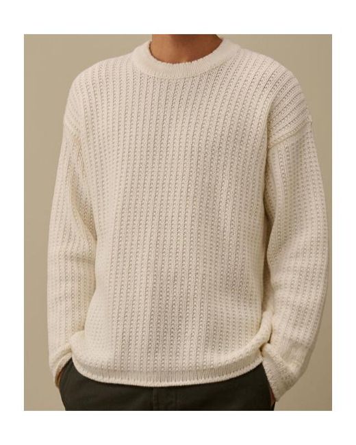 C P Company Natural Textured Crewneck Knitted Jumper for men