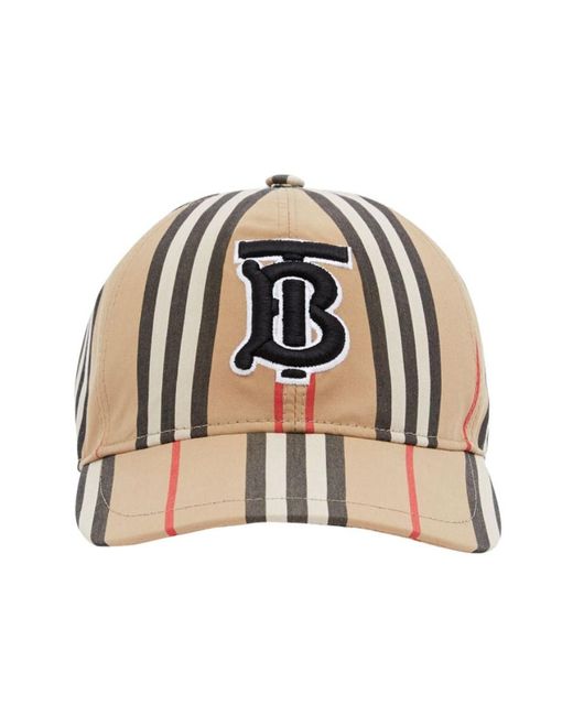 Burberry Natural Monogram Striped Baseball Cap for men