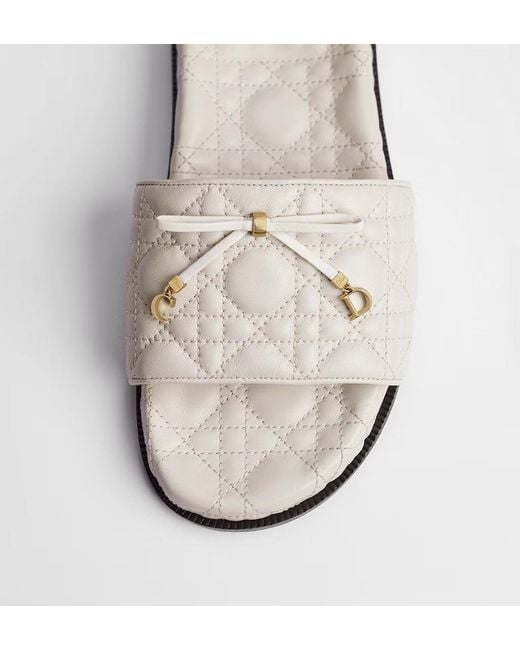 Dior White Cannage Slide
