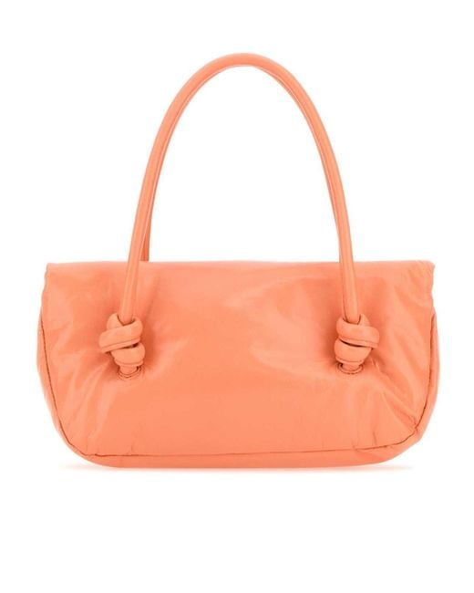 Jil Sander Orange Knot-Detailed Padded Tote Bag