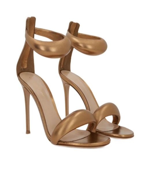 Gianvito Rossi Metallic Open-Toe High-Heeled Sandals
