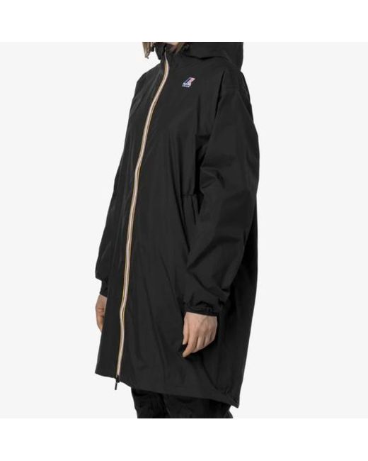 K-Way Black Long Waterproof Jacket