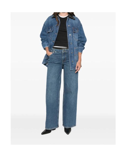 Jonathan Simkhai Blue Layered-Waistband Jeans