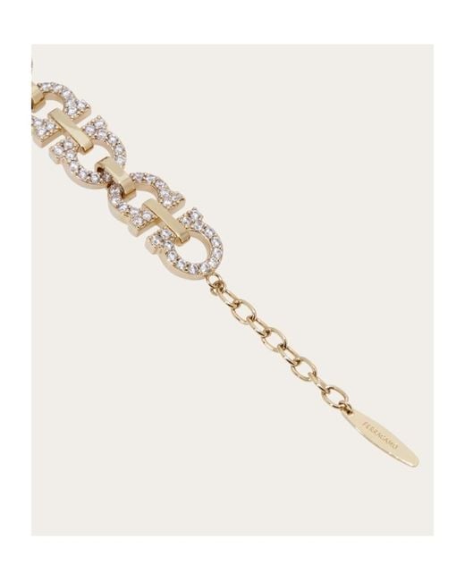 Ferragamo Metallic Gancini Crystal-Embellished Bracelet